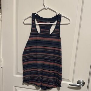 Mossimo Supply Co. Navy and Rose Striped Tank Top